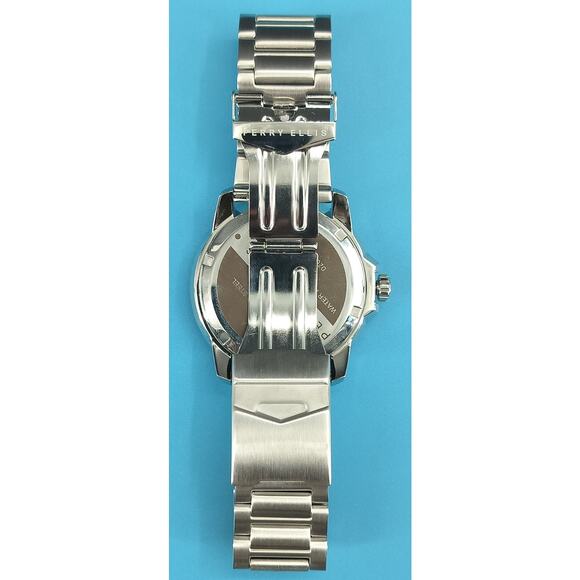 Perry Ellis Mens Arctic Sailing Blue Sunray Dial Stainless Stain Watch 02006-02 - Picture 9 of 16